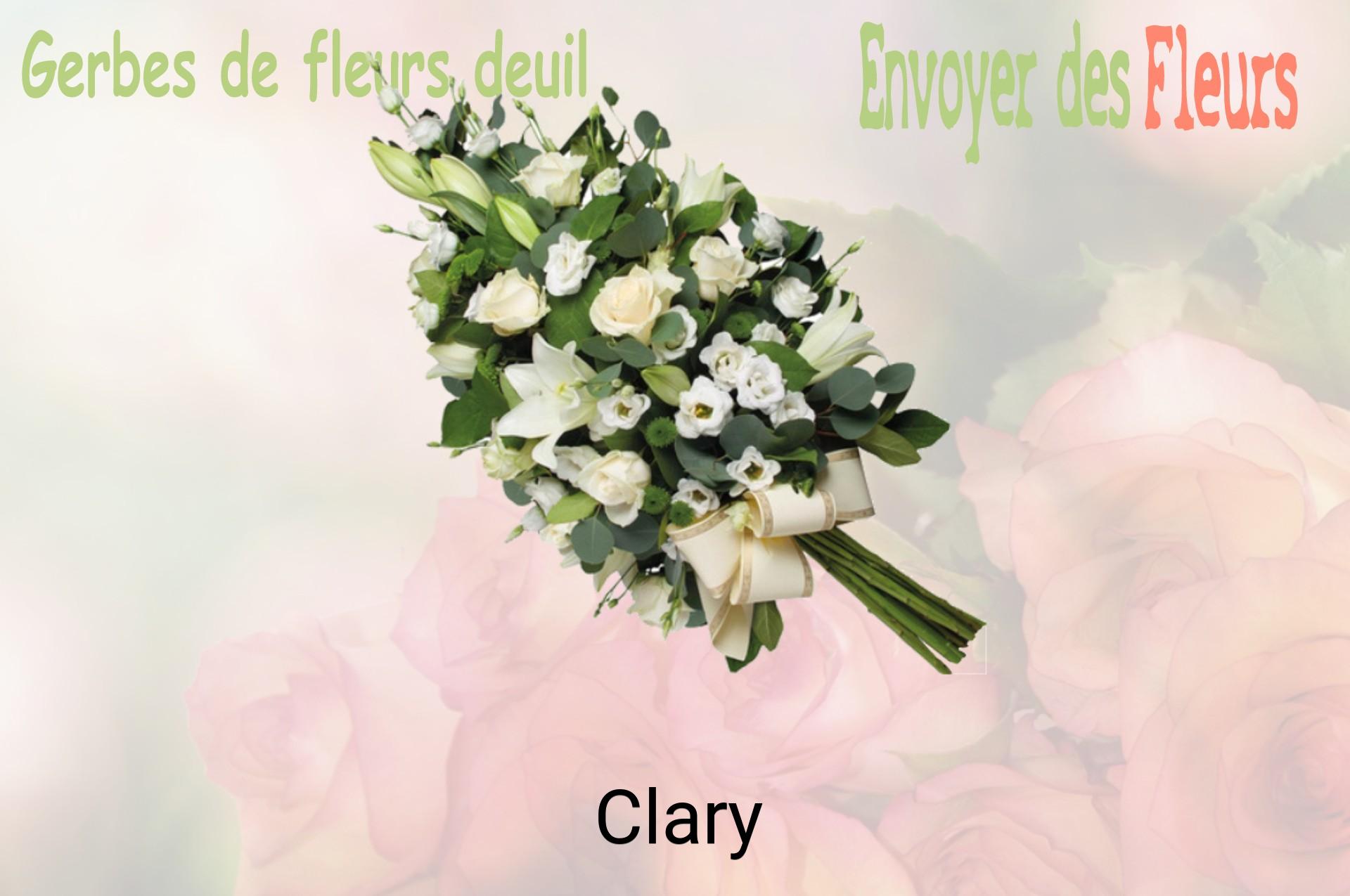 Gerbe de fleurs de deuil livrée à Clary